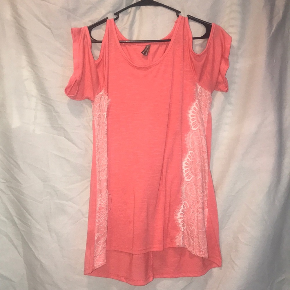 Dark Pink off the shoulder shirt